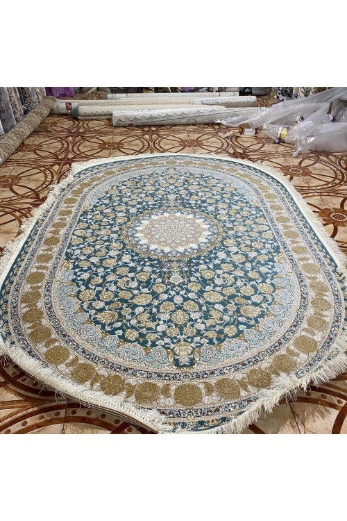 Иранский ковер Shahname 1200 001 Голубой овал
